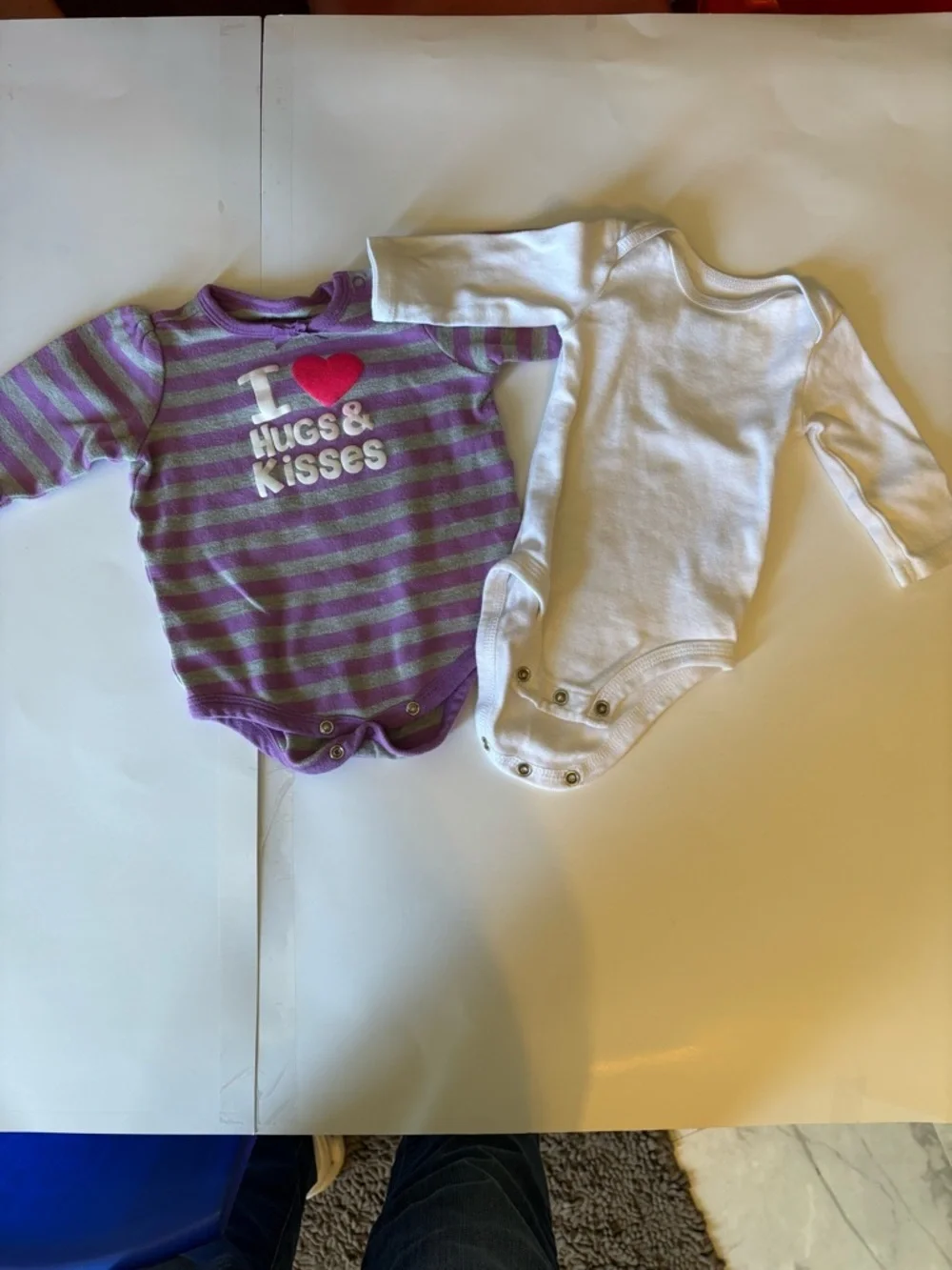 Carter's Pink & White Long-Sleeve Baby Bodysuit Set